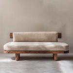 Trendy Teak Loveseat für 2 Personen - UV-beständig mit braunem Rahmen und Polster, 1 Stück, 47"L x 27,5"B x 25,5"H