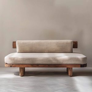 Trendy Teak Loveseat für 2 Personen - UV-beständig mit braunem Rahmen und Polster, 1 Stück, 47"L x 27,5"B x 25,5"H