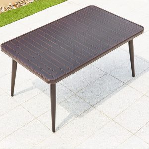 Outdoor-Esstisch mit Sitzmöbeln aus Legierung, wetterfeste taupe 5-teilige Stühle, schlichter Stil Tisch, 59,1"L x 35,4"B x 29,5"H, Tisch & 4 Stühle