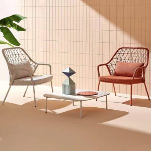Sofa mit hellgrauem Bezug, Schaumstofffüllung, Kissen, UV-beständig für 1 Person, trendiger Stil, inklusive Kissen, Beige