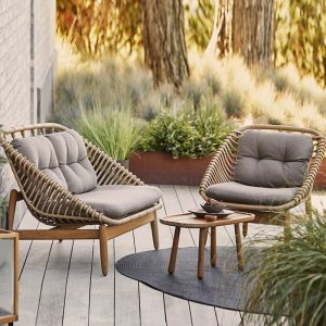 Holzfarbene Loveseat, wasserdicht für 2, trendiger Stil, Kissen inklusive - 1 Stück, Loveseat, Esche