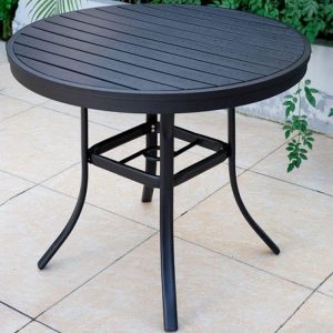 Simplistischer rechteckiger schwarzer Holz Terrassentisch, 31.5"L x 31.5"B x 29.1"H, nur Tisch
