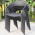 Outdoor-Esstisch mit Polymer-Verbundsitz, flammhemmend 3-teiliger Midnight Black Stuhl, einfacher Stil Tisch, 23,6"L x 23,6"B x 28,3"H, Schreibtisch mit 2 Stühlen