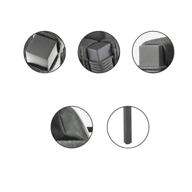 Skandinavischer schwarzer UV-beständiger Aluminium Material Patio Armlehnenstuhl mit Kissen, 1 Stuhl, 31"L x 30"B x 27"H