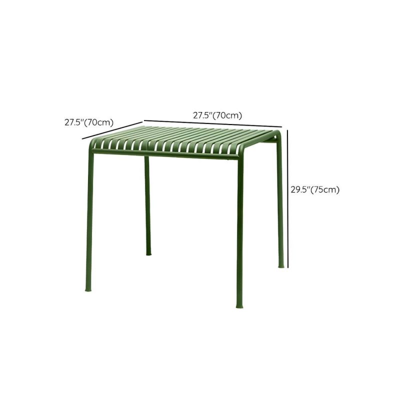 Dimension of Metal Green Contemporary Coffee Table Water Resistant Patio Table - 27.6"L x 27.6"W x 29.5"H Table Only