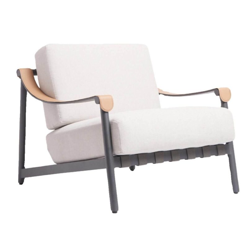 Weißes Sofa mit Schaumstofffüllung, UV-beständig für 1 Person, trendiger Stil mit Kissen, 1 Stück, 1-Sitzer Sofa