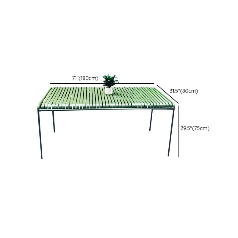 Dimension of Metal Green Contemporary Coffee Table Water Resistant Patio Table - 70.9"L x 31.5"W x 29.5"H Table Only