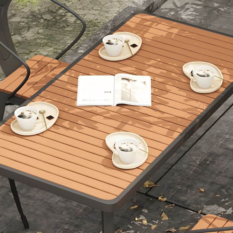 Industrieller Unfertiger Esstischset Metall UV-beständiges Esstischset - 27,6"L x 27,6"B x 29,5"H Weißer Tisch nur