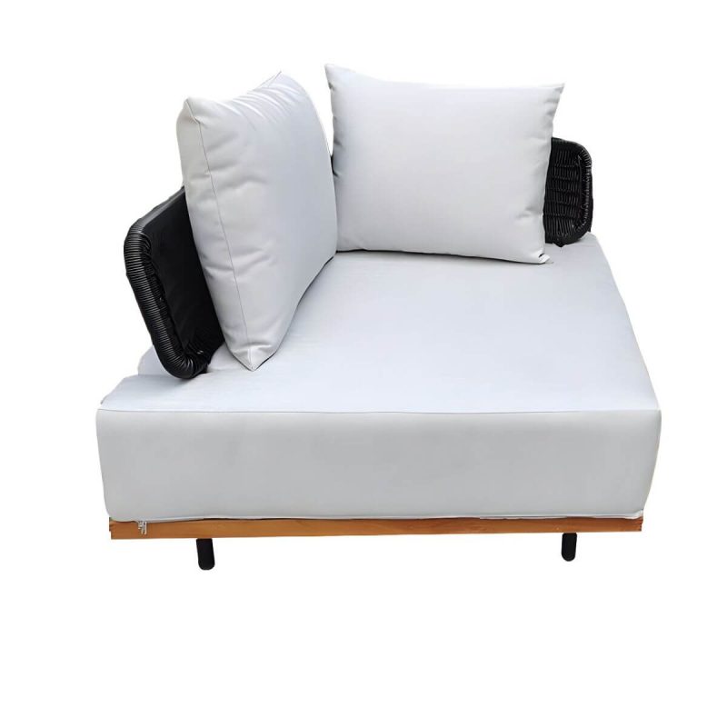 Modernes Massivholzrahmen Patio Konversationsset Groß für Garten und Terrasse - 1-Sitzer Sofa