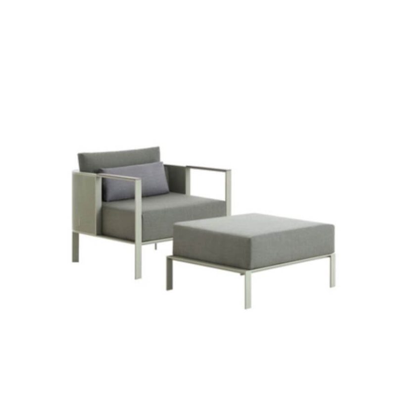 2-teiliges Set Einzelsitzsofa für 1 Person mit Ottoman im einfachen Stil, 2-teiliges Set (Stuhl & Ottoman)