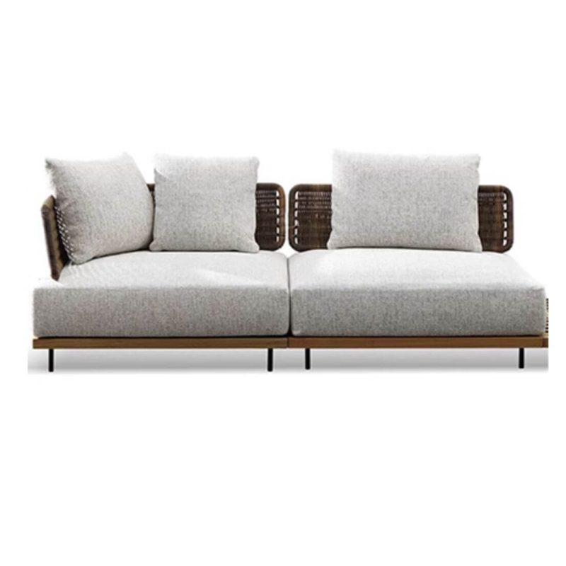 Zeitgenössische schwarze Legierung Sofa - Wasserdicht mit Kissen UV-beständig und Polster für 1, 1-Sitzer Sofa