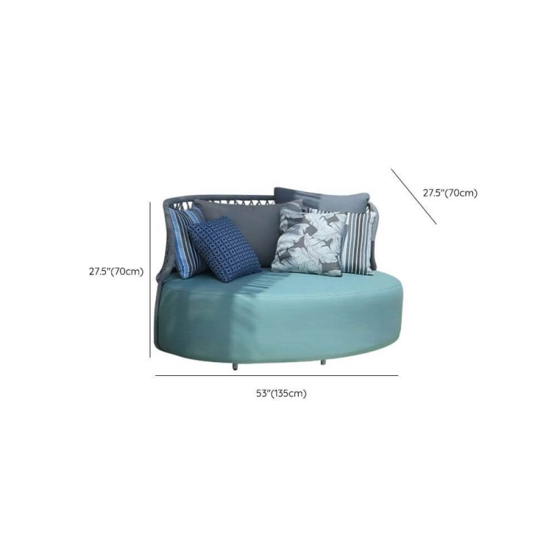 Dimension of Aqua Loveseat with Removable Cushion Cover, Sponge Fill, Pillow for 2, UV Resistant, Trendy Style, 2-Seater Sofa