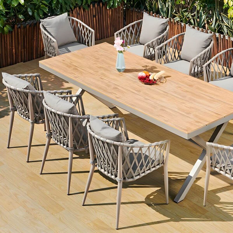 Metallischer tropischer Stil Gartenstuhl Armlehne Antik-Finish mit Kissen - 2-teiliges Set
