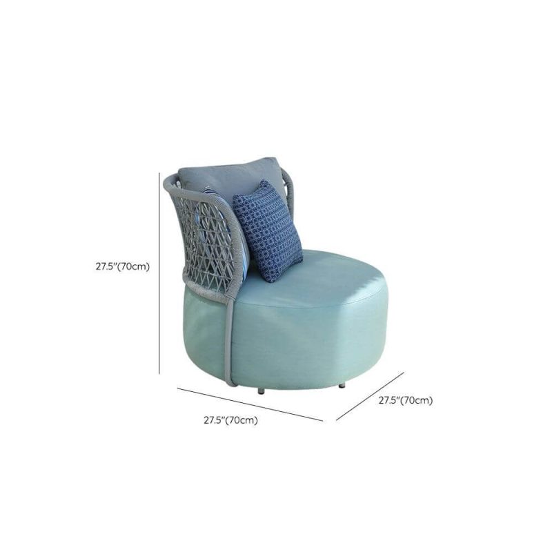 Dimension of Aqua Sofa with Removable Cushion Cover, Sponge Fill, Pillow for 1, UV Resistant, Trendy Style, 1-Seater Sofa