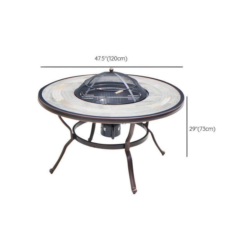 Dimension of Industrial Outdoor Dining Table Aluminum Fire Resistant Patio Table - Table Only 47.2"L x 47.2"W x 28.7"H
