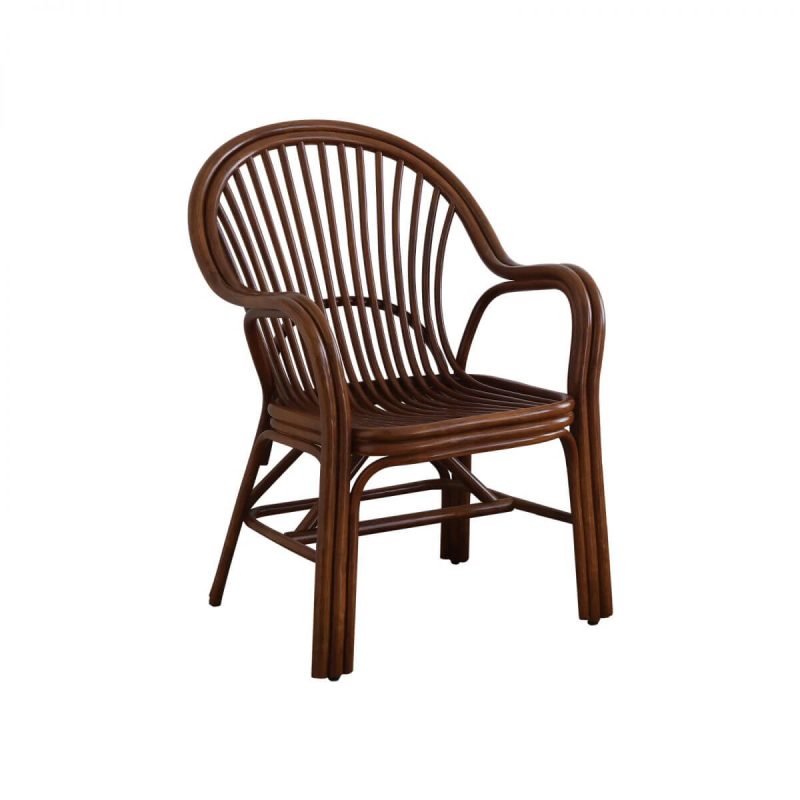 Trendiger Outdoor-Armlehnenstuhl mit Rattanrahmen in Auburn, 1 Stuhl, 19"L x 19"B x 35"H