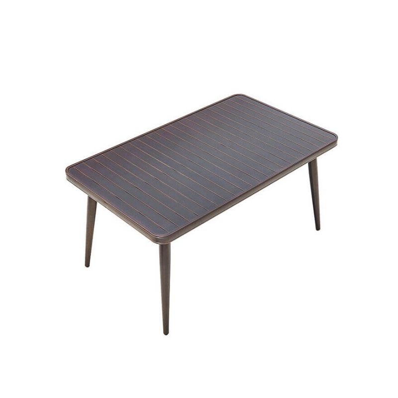 Simplistischer rechteckiger schwarzer Metall-Patio-Esstisch, 59,1"L x 35,4"B x 29,5"H, nur Tisch