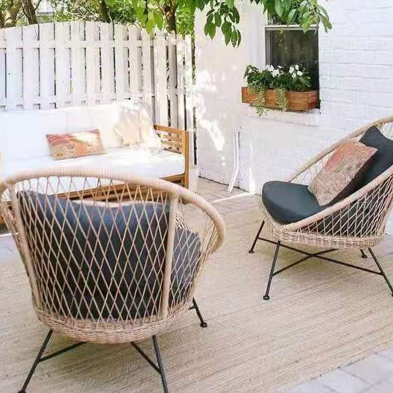 Trendy Black Sofa, wasserdicht für 1 Person, 1 Stück mit Kissen und Polster, Stahl