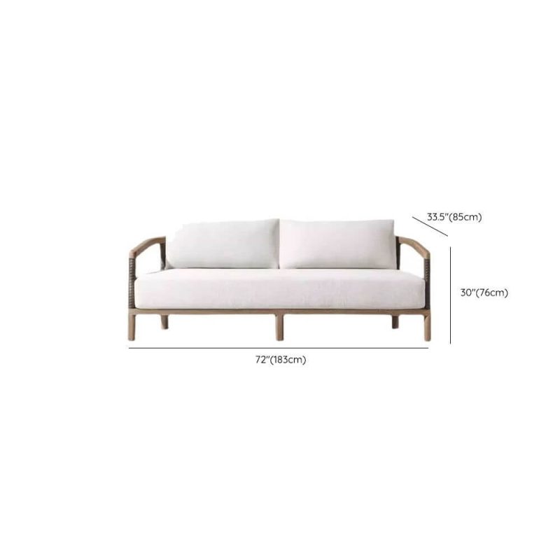 Dimension of Loveseat with Removable Cushion, White Upholstery, Sponge Fill for 2, UV Resistant, Trendy Style - 1 Piece, 2-Seater Sofa
