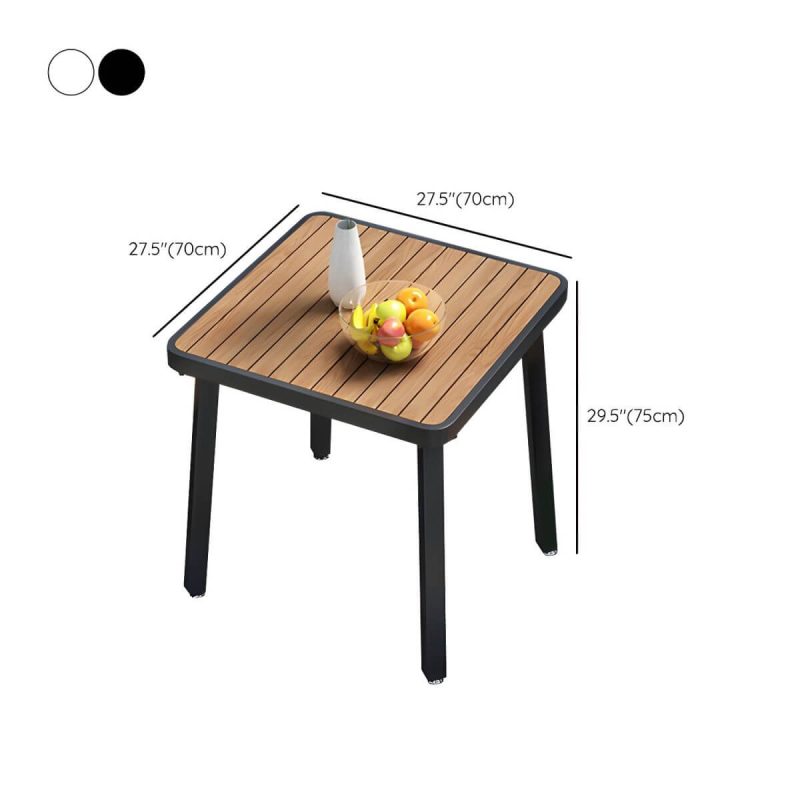 Dimension of Industrial Unfinished Dining Set Metal UV Resistant Dining Set - 27.6"L x 27.6"W x 29.5"H Black Table Only