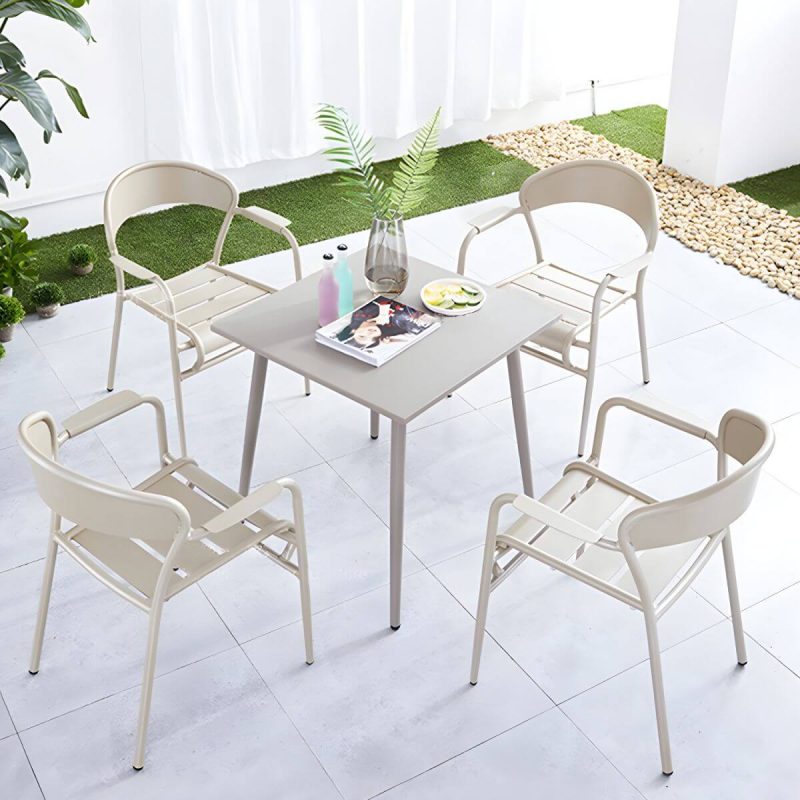 Moderner Stil Patio Tisch Outdoor Wasserbeständiger Patio Tisch - Nur Tisch 27.6"L x 27.6"B x 29.1"H