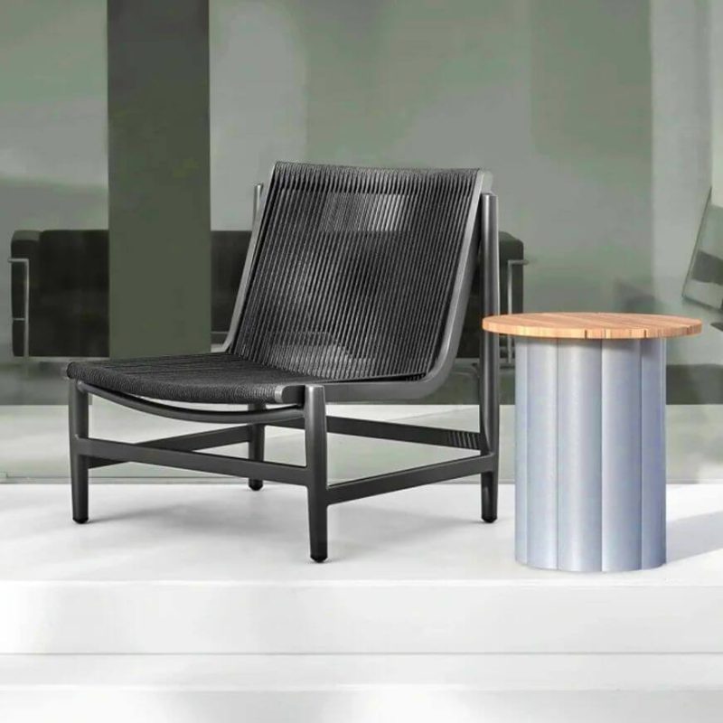 Lumber Outdoor Sofa Sitzgruppe mit Sepia 2 Tischen und Braunem 100% Baumwolle Loveseat, 4-teiliges Set, 4-teiliges Set (Loveseat & 3-Sitzer Sofa & 2 Couchtische)