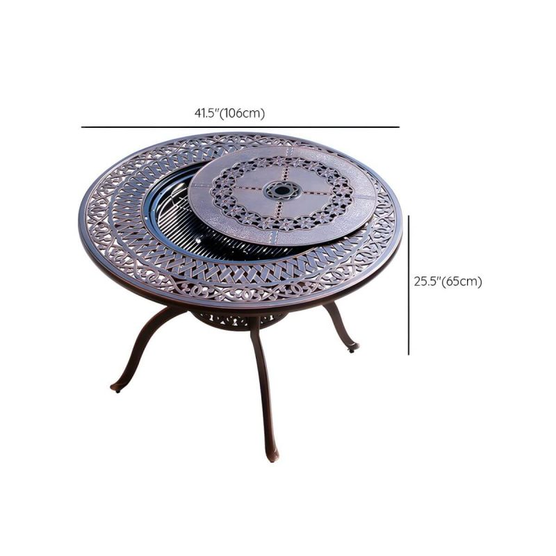 Dimension of Industrial Outdoor Dining Table Aluminum Fire Resistant Patio Table - Table Only 42"L x 42"W x 26"H
