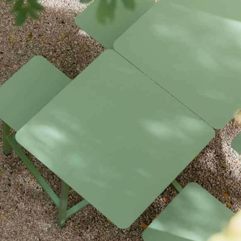 Oranger Outdoor-Picknicktisch mit Aluminiumrahmen im einfachen Stil, Orange
