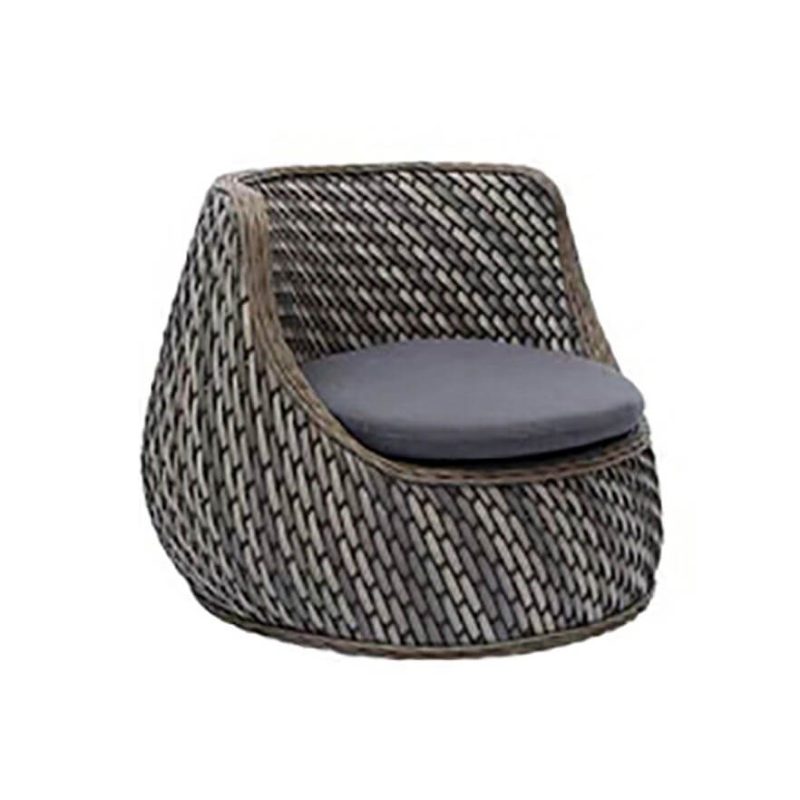 Vine Geflochtenes Graues Outdoor-Sofa-Set mit abnehmbarer Sitzkissen - 1-Sitzer Sofa