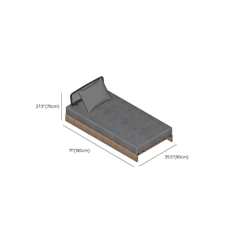 Dimension of Gray Sofa with Sponge Upholstery, Pillow, UV Resistant for 1, Trendy Style, Cushion Included, Chaise Lounge