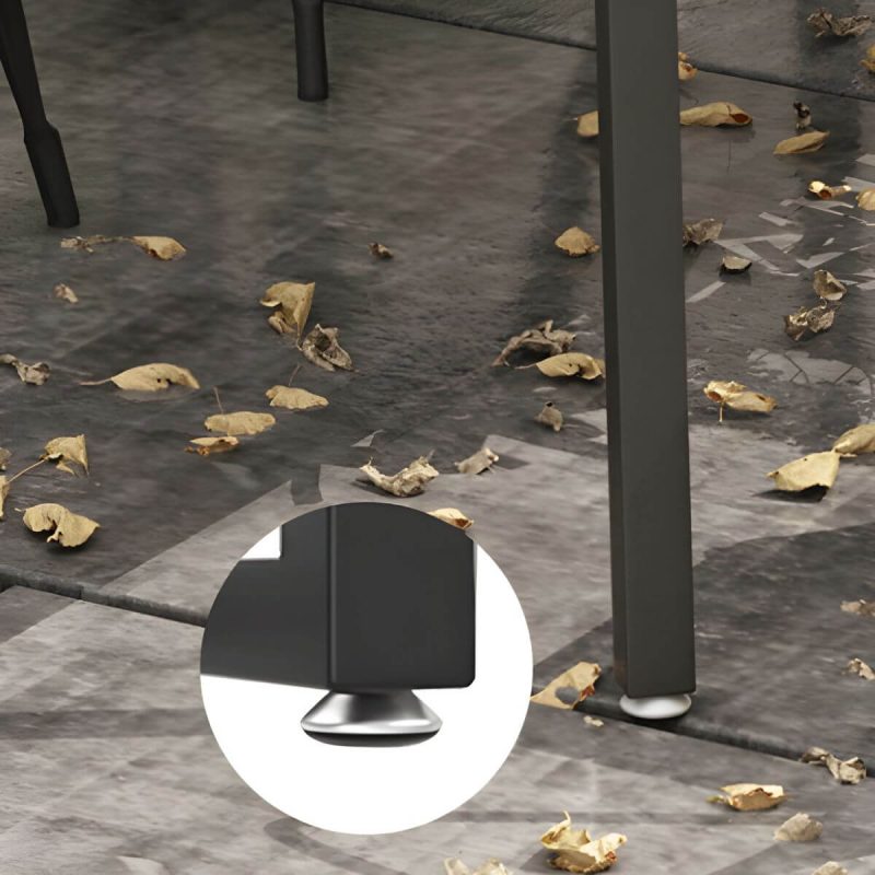 Industrieller Unfertiger Esstischset Metall UV-beständiges Esstischset - 55,1"L x 27,6"B x 29,5"H Schwarzer Tisch nur