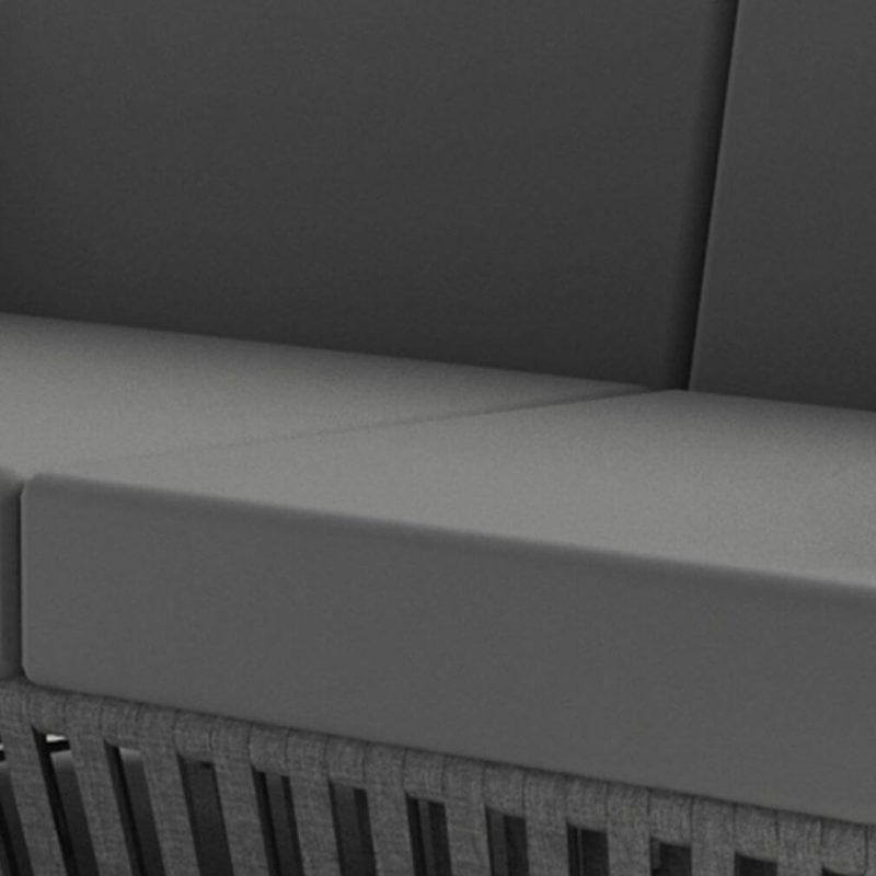Trendy Gray Alloy Loveseat, wasserdicht für 2, 1 Stück mit Kissen, Loveseat
