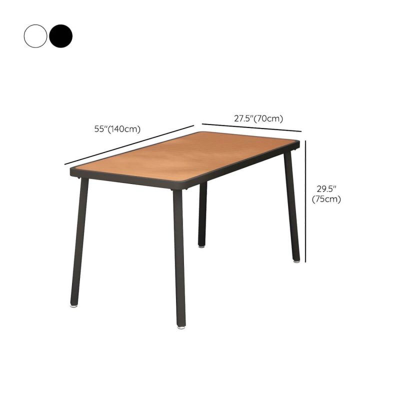 Dimension of Industrial Unfinished Dining Set Metal UV Resistant Dining Set - 55.1"L x 27.6"W x 29.5"H White Table Only