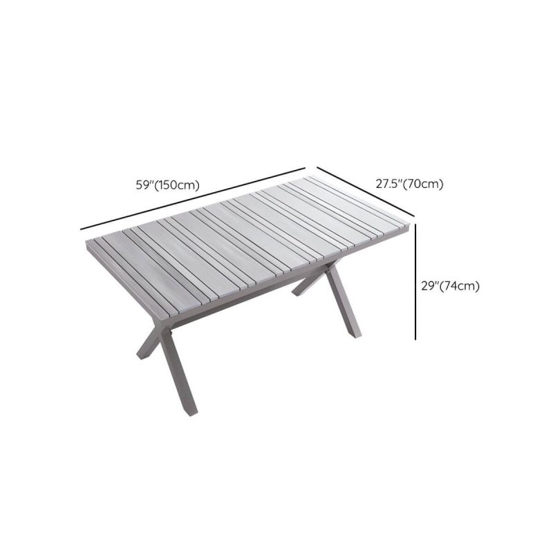 Dimension of Modern Style Patio Table Outdoor Water Resistant Patio Table - Table Only 59"L x 28"W x 29"H
