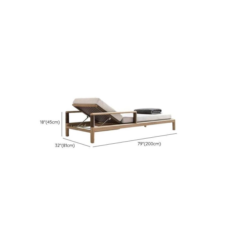 Dimension of Sofa with Removable Cushion, White Upholstery, Sponge Fill, UV Resistant for 1, Trendy Style - 1 Piece, Single Reclining Bed