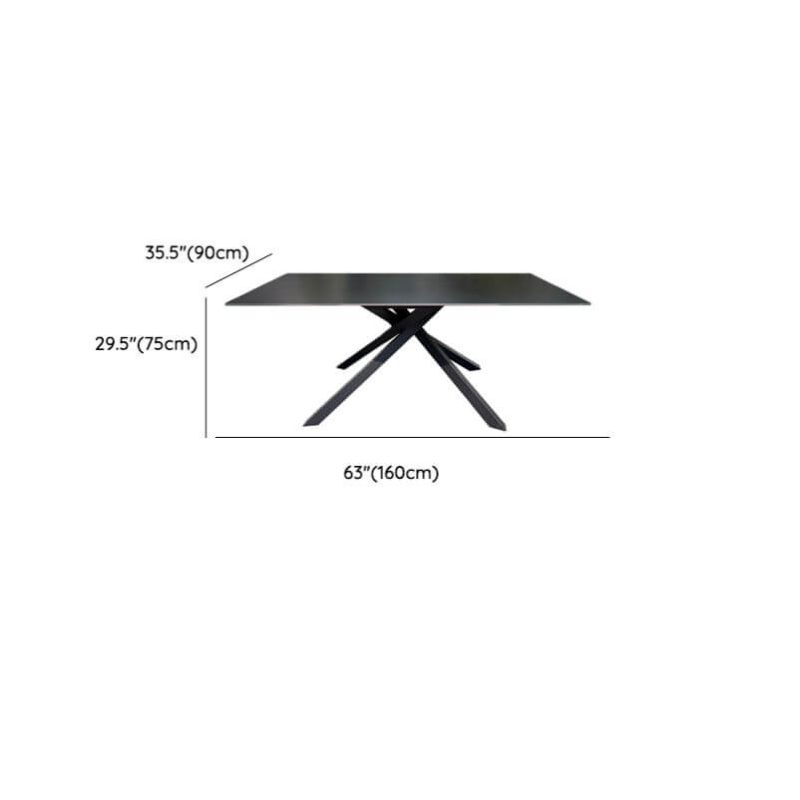 Dimension of Upholstered Outdoor Dining Set, Weatherproof, Midnight Black Table Top, 5-piece, Chair, Simplistic Style, Table, 63"L x 35.4"W x 29.5"H, Black, Table & 4 Chairs