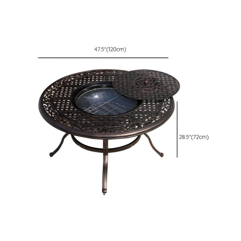 Dimension of Industrial Outdoor Dining Table Aluminum Fire Resistant Patio Table - Table Only 47.2"L x 47.2"W x 28.3"H