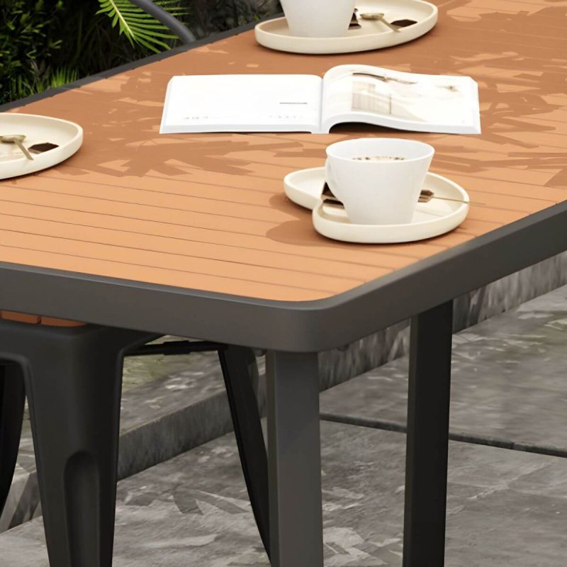 Industrieller Unfertiger Esstischset Metall UV-beständiges Esstischset - 47,2"L x 23,6"B x 29,5"H Weißer Tisch nur
