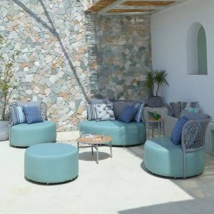 Aqua Sofa mit abnehmbarem Kissenbezug, Schaumstofffüllung, Kissen für 1 Person, UV-beständig, trendiger Stil, 1-Sitzer Sofa