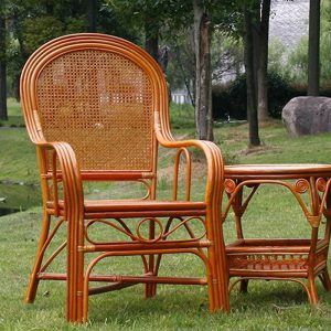 Victorian Rattan Outdoor Armlehnenstuhl in Zitrone, 1 Stuhl, Gelb