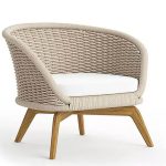 Holzfarbene Sofa, wasserdicht für 1 Person, trendiger Stil, Kissen inklusive - 1 Stück, Teak, 1-Sitzer Sofa