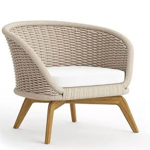 Holzfarbene Sofa, wasserdicht für 1 Person, trendiger Stil, Kissen inklusive - 1 Stück, Teak, 1-Sitzer Sofa