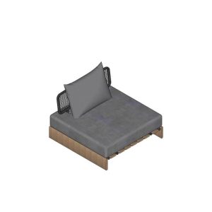Modulares graues Sofa mit Schaumstoff-Polsterung, Kissen, UV-beständig für 1 Person, trendiger Stil, 1-Sitzer Sofa