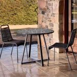Midnight Black Minimalist Aluminium Patio Seitenstuhl, 1 Stuhl, Khaki