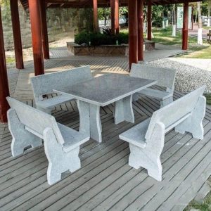 Schließfach-Stauraum Stein-Patio-Esstisch in hellgrau, nur Tisch, 35"L x 35"B x 25"H