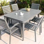 Graues Patio-Essset mit Metallplatte, Rechteckig, Stuhl, UV-beständig, 5-teilig, Moderner Einfacher Stil, 51"L x 31"B x 28"H, Tisch & 4 Stühle