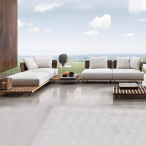 Weißes modulares Sofa mit Kissen, Legierungsrahmen, UV-beständig für 1, trendiger Stil, quadratisch, einzelnes Ecksofa
