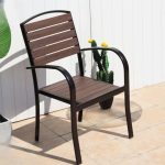 Patio Armlehnenstuhl in Schwarz Aluminium Metall mit 2 Stühlen, minimalistischer Stil, 2 Stühle, 22"L x 21"B x 34"H