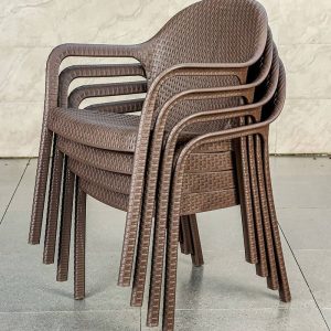 Outdoor-Esstisch mit Polymer-Verbundsitz, wetterfester Cocoa 5-teiliger Stuhl, einfacher Stil Tisch, 47"L x 31"B x 28"H, Tisch & 4 Stühle