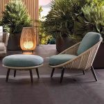Weiße, UV-beständige Alloy-Sofa für 1 Person mit trendigem Kissen - 1 Stück, 24"L x 24"B x 33"H